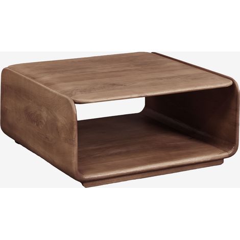 SKLUM Tinsley quadratischer Couchtisch aus Holz 75 x 75 cm Akazienbraun dunkel