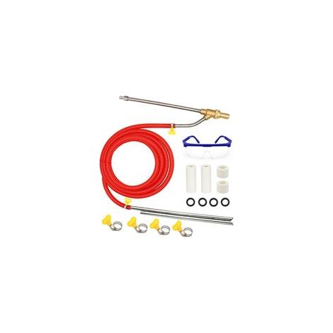 Kit de sablage pour Nettoyeur Haute Pression, Accessoire de sablage Humide 5000 PSI, sablage pour Nettoyeur Haute Pression avec buse céramique de Rechange, déconnexion Rapide 1/4 pouc (Rouge)