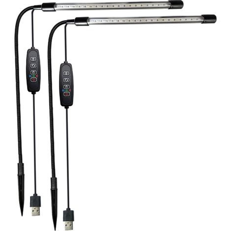 Paquet de 2 lampes de culture pour plantes d'intérieur, LED à spectre complet pour semis avec luminosité et température couleur réglables pour plantes d'intérieur (1/5)