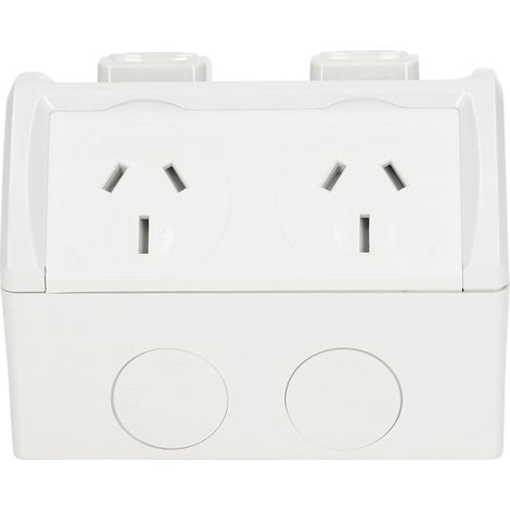 Prise étanche 3 trous 220V 15A, prise de courant extérieure standard australienne, boîtier mural imperméable pour jardin et terrasse (1/5)