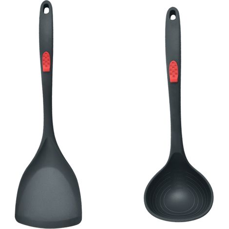 Spatule En Silicone - Ustensile De Cuisine Résistant À La Chaleur - Pour Poêle Antiadhésive Et Cuisson Quotidienne - Lot De 2 Pièces (1/5)