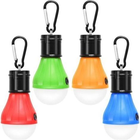Lot de 4 lampes LED de camping, randonnée, pêche, éclairage de secours étanche, alimenté par batterie, éclairage LED intérieur et extérieur.