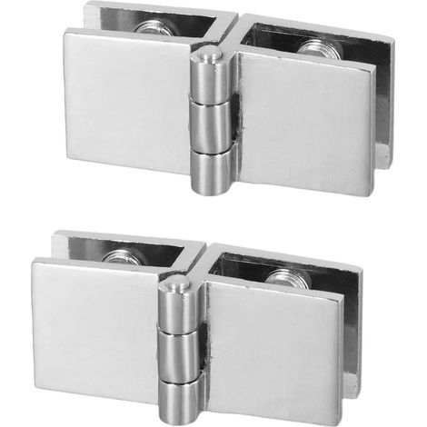 180-degree snap-in hinges for 5-8 mm glass – Zinc alloy – Pack of 2 –High quality enhances quality of life. (1/5)