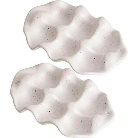 Porte-œufs en céramique à six compartiments : style simple et moderne — facile à nettoyer et réutilisable. (1/5)