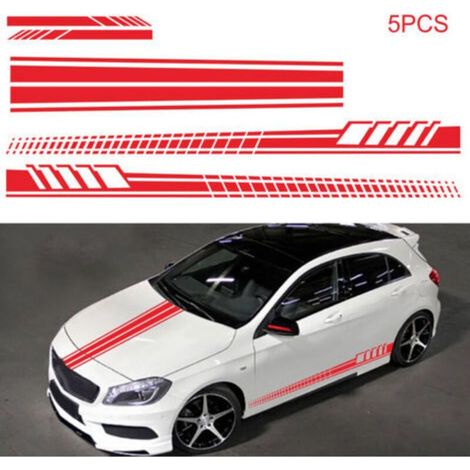 Lot de 100 autocollants pour voiture, carrosserie, rayures, portières latérales, capots, rétroviseurs, course (1/4)