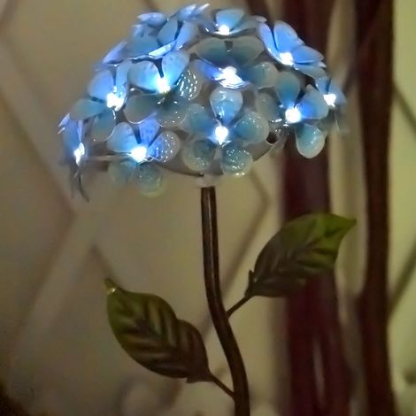 Lampes extérieures à détecteur de mouvement, hortensia artificiel à LED solaire-AquaForge