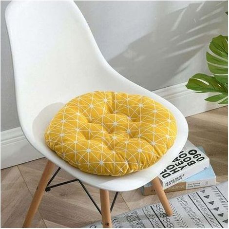 FENOPLASTICABeijiyi – Lot de 6 coussins de chaise ronds 40cm – Coton et lin résistant à la saleté – Nettoyage à la main – Pour intérieur et extérieur - pais-40cm (1/4)