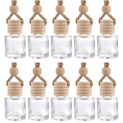 10 pièces Diffuseur Suspendu De Voiture Bouteilles De Parfum en Verre Vide Désodorisant Diffuseur Bouteille Pendentif Huile Parfum Bouteille D'aromathérapie Retroviseur Décor (1/5)