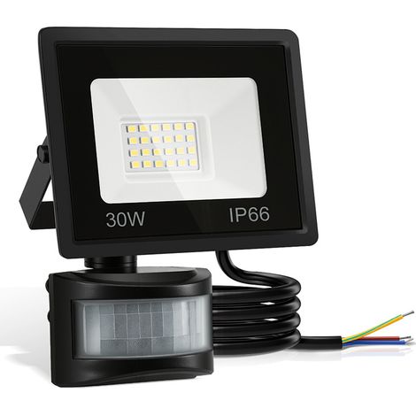 TolleTour Proiettore LED da Esterno 30W con Sensore di Movimento, Lampada IP65 Luce Bianca Fredda per Giardino e Terrazza (1/5)