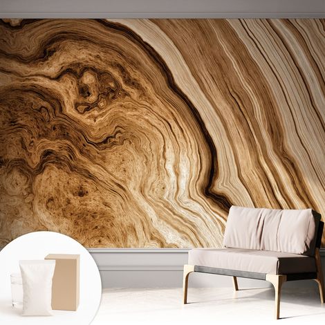 Carta Da Parati - Mural - Con Sala Da Pranzo - Camera Da Letto - Cameretta - Con Colla Gratuita Graniglia di legno 312x219 cm (1/5)