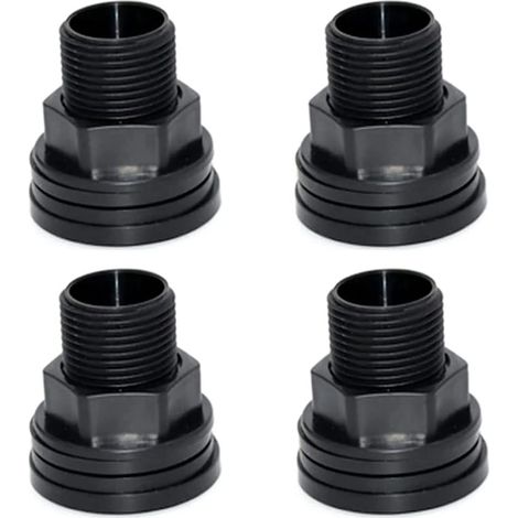 Raccord de cloison en PVC à double filetage, connecteur de réservoir d'eau pour récupérateurs d'eau de pluie, aquariums, réservoirs d'eau, baignoires et piscines (1/5)