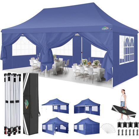 Faltpavillon 3x6m wasserdicht, stabil, UV-Schutz, mit 6 Seitenwänden (1/5)