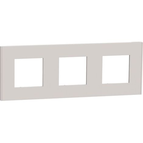 Unica Déco - Plaque de finition - Gris pierre - 3 postes - horizontal vertical (NU600624) (1/3)