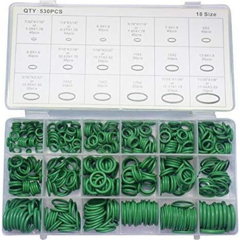 Joints Toriques Kit 530 Tailles O-Ring Étanchéité Joints Assortiment en Caoutchouc, Hydraulique Climatisation Anneaux d'Étanchéité pour Voiture Electroménagers, Roulement, Pompe (1/5)