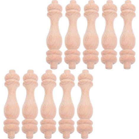 Balustres en bois compatibles avec la décoration intérieure, lot de 10 en bois brut (1/5)