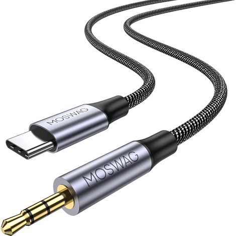 Câble Auxiliaire USB C vers Jack 2.5mm Stéréo Audio HiFi Tressé 1M Adaptateur Jack 2.5mm USB-C Stéréo TRS Câble Nylon Compatible avec 2.5mm (1/5)