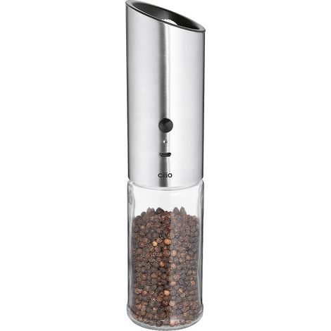 Moulin à poivre ou à sel électrique, rechargeable par USB, diamètre 5 x 22,5 cm Collina / Cilio