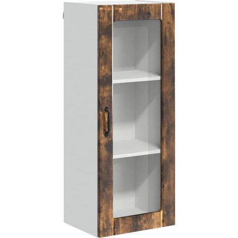 Maison Exclusive - Mobile in vetro da parete LUCCA Rovere Fumo 40 x 31 x 100 cm
