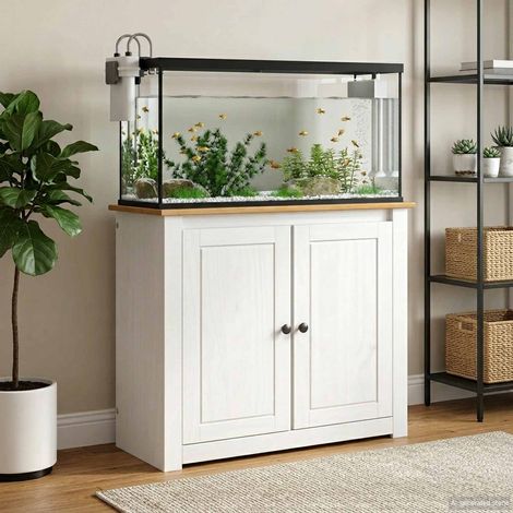 vidaXL Supporto per Acquario PANAMA Bianco e marrone 81 x 36 x 73
