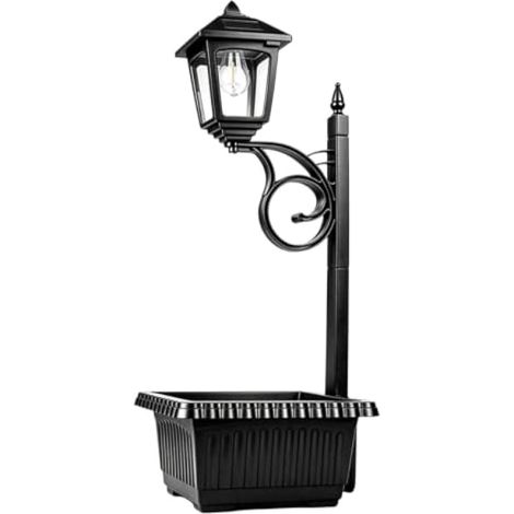 Jardinière avec lampe solaire 2 en 1 Pot de fleurs d'extérieur avec (1/5)