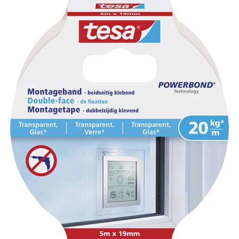 tesa GLASS 77741-00000-00 Montageband tesa® Powerbond Transparent (L x B) 5 m x 19 mm 1 St. (1/3)