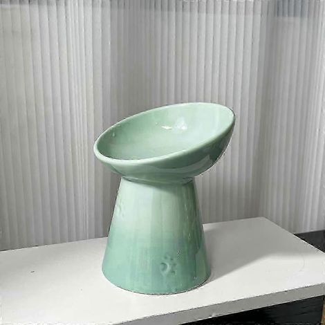 Le Creuset Cool Color Cerc Hundenapf mit Kippschutz und hohem Fuß, inklusive Schutzmatte SH1 Qingyu hoher schräger Mund (1/2)