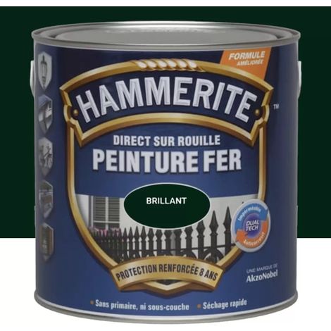 Peinture Fer Hammerite Direct sur Rouille Brillant Vert forêt 2,5 L (1/2)