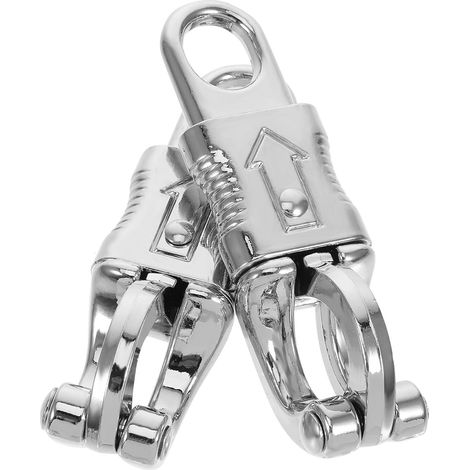 2 Pièces Mousqueton pour Laisse de Chien en Alliage de Zinc Argenté, Clip Robuste à Ressort à Dégagement Rapide, Accessoires Polyvalents pour Colliers, pour Paquet à Dos et (1/5)