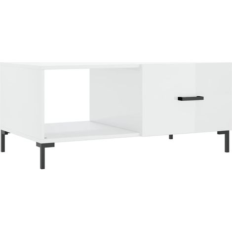Maison Exclusive - Couchtisch Hochglanz-Weiß 90x50x40 cm Holzwerk