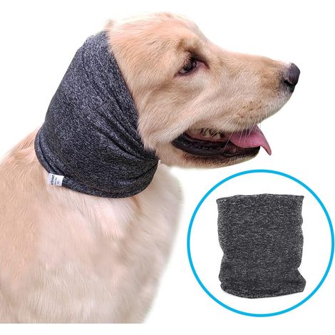 1 cache-oreilles pour chien,snood anti-bruit,tissu cationique,réduction anxiété,chien taille moyenne (1/5)
