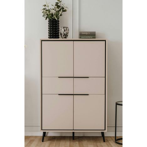 Buffet haut taupe 4 portes 2 tiroirs AVIO (1/5)