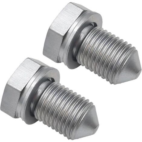 Pair Lot de 2 bouchons de vidange d'huile - Joint d'étanchéité - Bouchon de vidange d'huile - Bouchon de vidange d'huile avec rondelle filetage M14 - Longueur : compatible avec VW Golf (1/5)