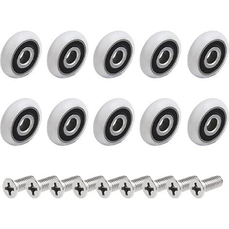 Lntyq Lot de 10 roulettes de rechange pour porte de douche (19 mm) (1/5)