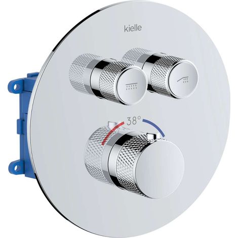kielle Oudee - Mitigeur thermostatique encastré, avec corps d'encastrement, pour 2 sorties, chrome 10602200 (1/3)