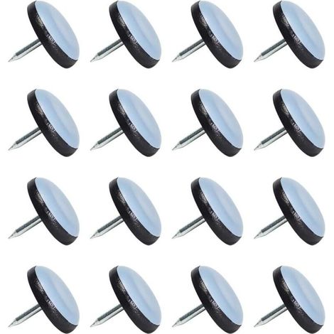 Sollbry Patins pour meubles, patins pour meubles de 1 pouce à clouer, patins pour pieds de chaise, protecteurs de sol (bleu clair) (16 pièces) (1/5)