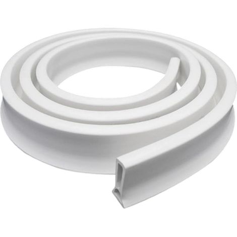 Barrera de Ducha 2 M Perfil Silicona Autoadhesivo Borde Plato Sello Plegable Anti Inundaciones para Cocina Inodoro Baño (Blanco)