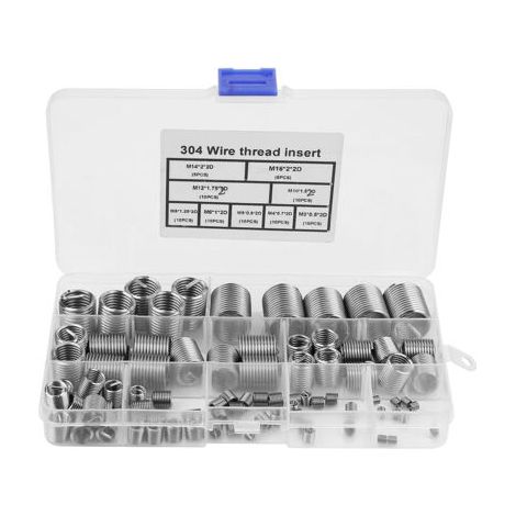 80 inserts filetés hélicoïdaux en acier inoxydable SS304 M3-M14 (1/5)