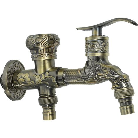 Robinet Vintage Style Européen, à Double Sortie pour Buanderie (1/5)