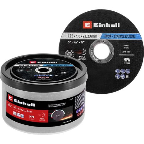 Einhell 711528 Jeu de disque à tronçonner 125 mm 50 pc(s) métal, acier inoxydable, acier, Tôle