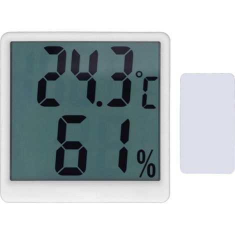 Digitales Thermometer und Hygrometer für den Innenbereich – Präziser Temperatur- und Feuchtigkeitssensor, Weiß