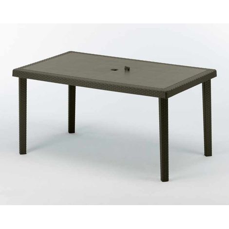 Grand Soleil Boheme Poly Rattan rechteckiger Tisch 150x90 - Braun
