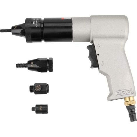 Kit neumático para colocar tuercas remachables – Herramienta de remachado de 1/4" (1/5)
