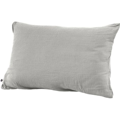 Taie d'oreiller Gaze de coton 50 x 70 cm GAIA coloris Gris Nuage