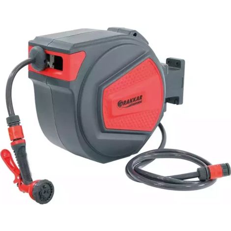 Drakkar Equipement – Enrouleur pneumatique automatique 20m avec retour freiné – Pression 8 bar – Débit 11,3 l/min – 83205 (1/3)