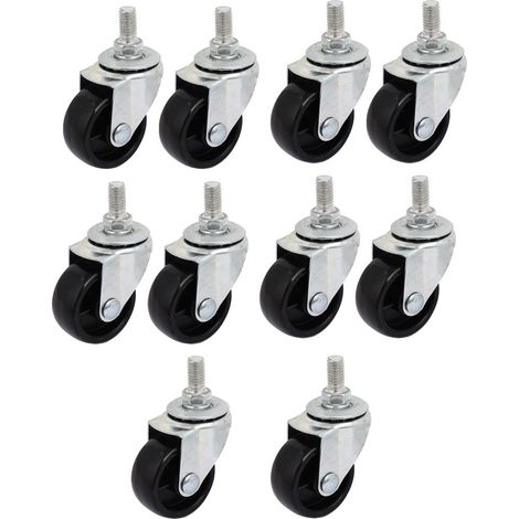 1.5'' PP-Rad M8x15mm Gewindezapfen 360 Grad-Umdrehungs-Universalrolle 10 pièces (bd7564e9fd429542b89 (1/3)