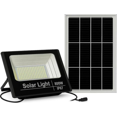 TrAdE Shop Traesio - Faretto Solare 800w Impermeabile Con Pannello Fotovoltaico E Telecomando - (1/5)