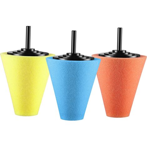 Éponge de Polissage Pad Polissage Voiture Auto Agrippant Éponge en Mousse Forme Conique pour Polissage et Soin Auto 7,6 cm (1/5)