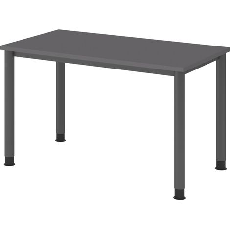 bümö Schreibtisch Serie-H (Mini) Rechteck: 120 x 67,2 cm  Graphit