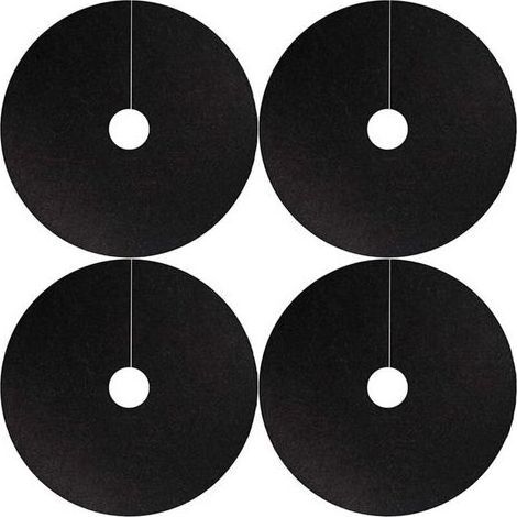 Lot de 4 Anneaux de paillage en Non-tissé - Anti-Mauvaises Herbes biodégradables - Tapis de barrière Anti-Mauvaises Herbes réutilisables (4 pièces de 52cm - Trou intérieur 6 cm) (1/5)