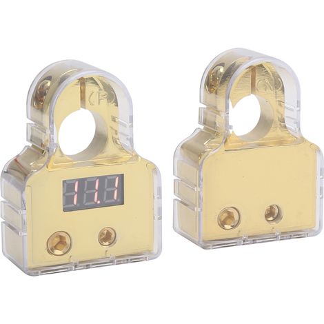 Batterieklemmen-Set mit digitaler Voltmeteranzeige, Standard-0/4/8/10 AWG, Gold (1/5)